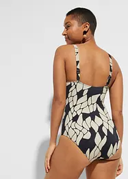 Maillot 1 pièce sculptant, maintien léger, col V, bonprix