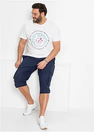 Bermuda long cargo en lin mélangé, Regular, bonprix