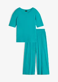 Pyjama côtelé avec pantalon large, bonprix