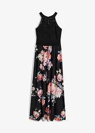 Robe longue estivale avec imprimé floral et dentelle, bonprix