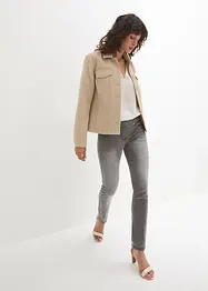 Blouse en soie mélangée avec empiècement tissé, bonprix
