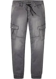 Jean jogger droit avec poches cargo, Regular, bonprix