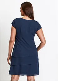 Robe courte look superposé avec accessoire sur l’épaule, bonprix