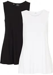 Lot de 2 débardeurs longs en viscose douce, bonprix