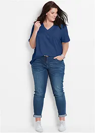 Lot de 5 T-shirts longs et amples à col V, bonprix