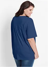 Lot de 5 T-shirts longs et amples à col V, bonprix
