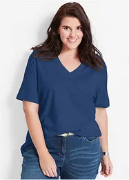 Lot de 5 T-shirts longs et amples à col V, bonprix