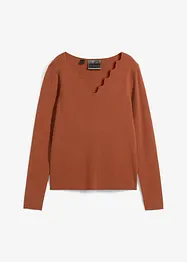 Pull avec un décolleté ondulé, bonprix