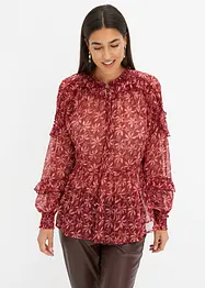 Blouse en crêpe à volants, bonprix