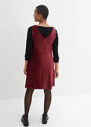 Robe salopette en jersey velours côtelé, longueur genou, bonprix