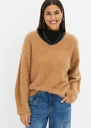 Pull en fil plume douillet, bonprix