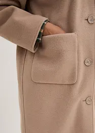 Manteau court aspect laine à capuche, bonprix