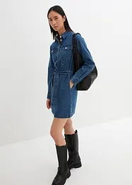 Robe en jean avec ceinture, bonprix