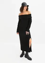 Robe en maille à encolure Bardot, bonprix