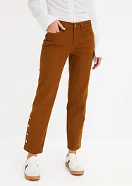 Pantalon en twill avec boutons en bas des jambes, bonprix