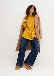 Pull oversize à col roulé ouvert et fentes latérales, bonprix