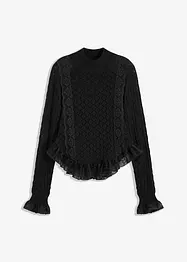 Pull en maille avec dentelle, bonprix