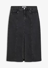 Jupe midi en jean avec fente, bonprix