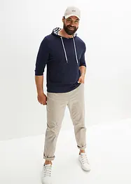 T-shirt manches longues à capuche en coton, bonprix