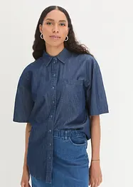 Chemise extensible et oversize en jean, demi-manches, bonprix