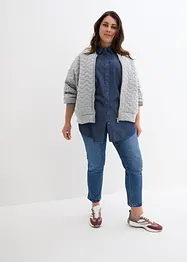 Chemise extensible et oversize en jean, demi-manches, bonprix