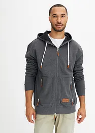 Sweat zippé à capuche, Loose Fit, bonprix