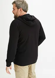 Sweat zippé à capuche avec détails sportifs en léger néoprène, bonprix