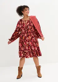 Robe en viscose tissée à ceinture smockée, longueur genou, bonprix