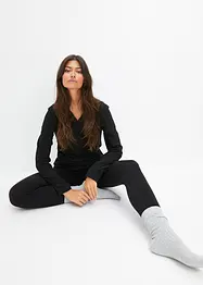 Pyjama chaud avec legging et dentelle, bonprix