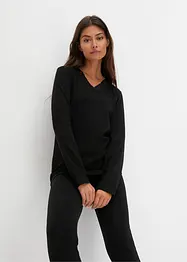 Pyjama chaud avec legging et dentelle, bonprix