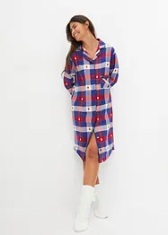 Chemise de nuit tissée en flanelle avec patte de boutonnage, bonprix