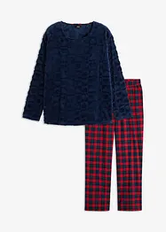 Pyjama en polaire avec pantalon en flanelle, bonprix