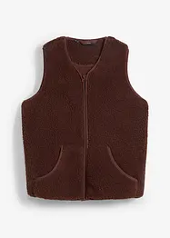 Gilet sans manches en maille peluche avec poche kangourou, bpc bonprix collection