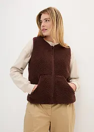 Gilet sans manches en maille peluche avec poche kangourou, bpc bonprix collection