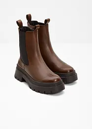 Boots Chelsea en cuir, bonprix