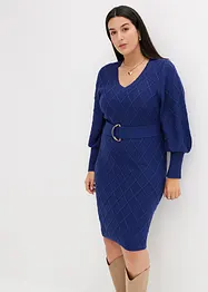 Robe en maille avec ceinture, bonprix