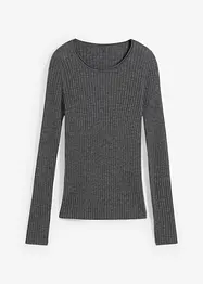 Pull côtelé en laine mérinos, bonprix