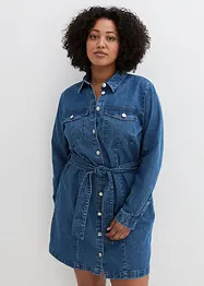 Robe en jean avec ceinture, bonprix