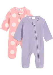 Lot de 2 combinaisons bébé en polaire, bonprix