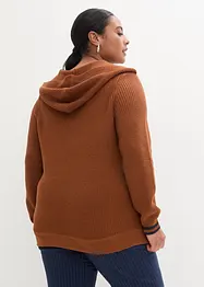 Pull à capuche avec motif torsadé raffiné, bonprix