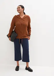 Pull à capuche avec motif torsadé raffiné, bonprix