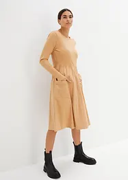 Robe en mélange de matières, longueur genou, bonprix