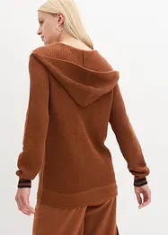 Pull à capuche avec motif torsadé raffiné, bonprix