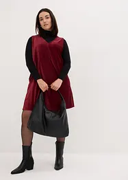 Robe salopette en jersey velours côtelé, longueur genou, bonprix