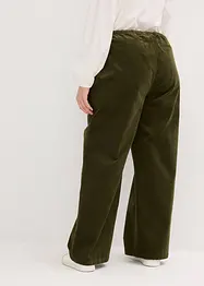 Pantalon ample en velours côtelé avec lien à nouer, taille haute, bonprix