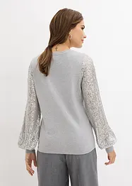 Pull à manches pailletées, bonprix