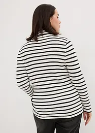 Pull col roulé côtelé à rayures, bonprix