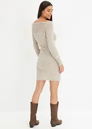 Robe en maille à encolure Bardot, bonprix