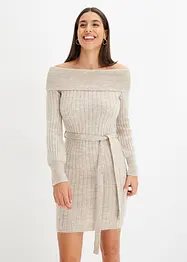 Robe en maille à encolure Bardot, bonprix