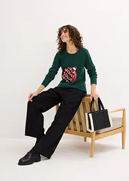 Pull de Noël avec sequins réversibles, bonprix